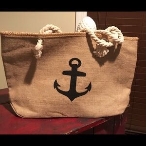 🟣🟣🌸Burlap Beach Bag